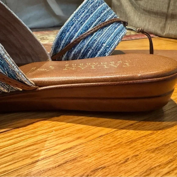 Women's Blue and Brown Sandals Italian Shoemakers NEW without tags not worn SZ 9 - Picture 4 of 5